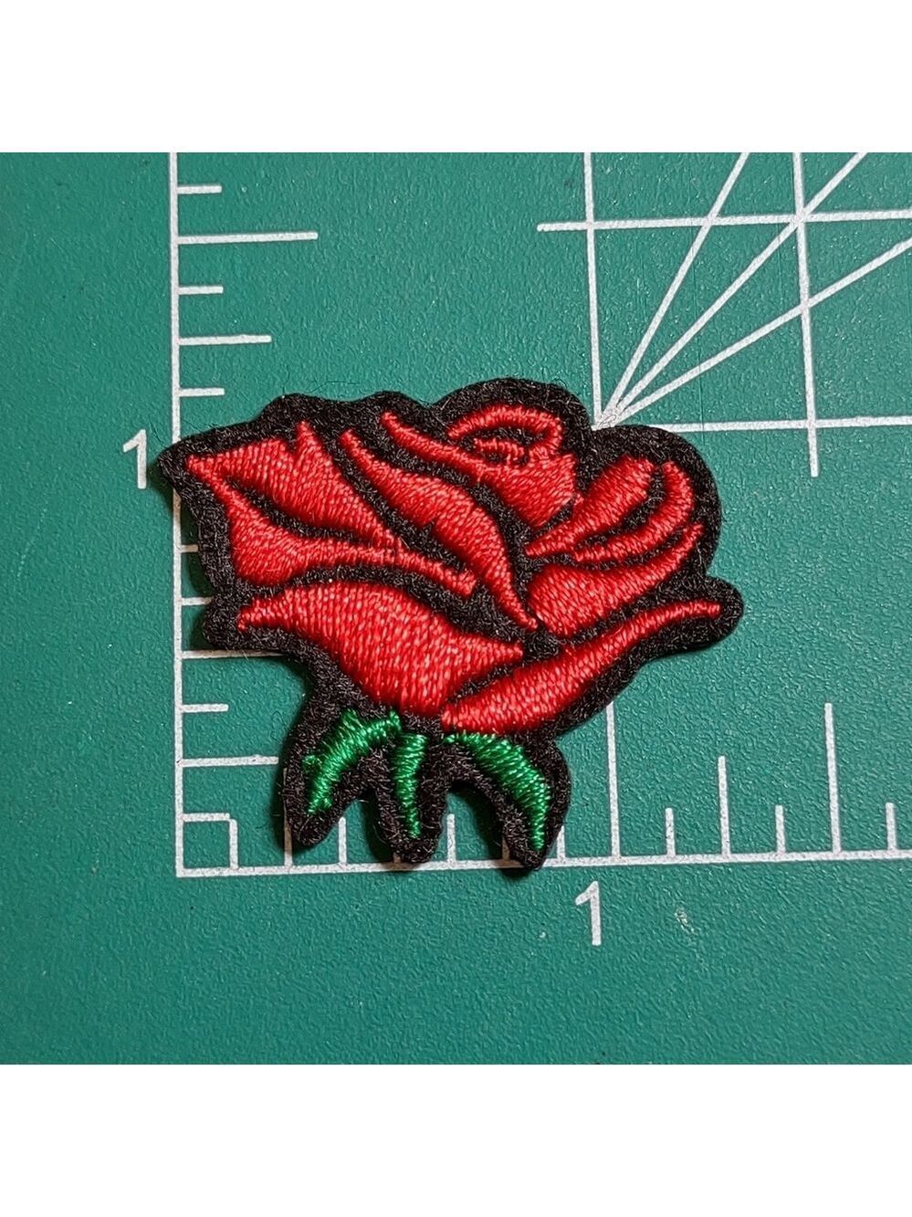 2/$10 Mini Red Rose Embroidered Patch Style 1